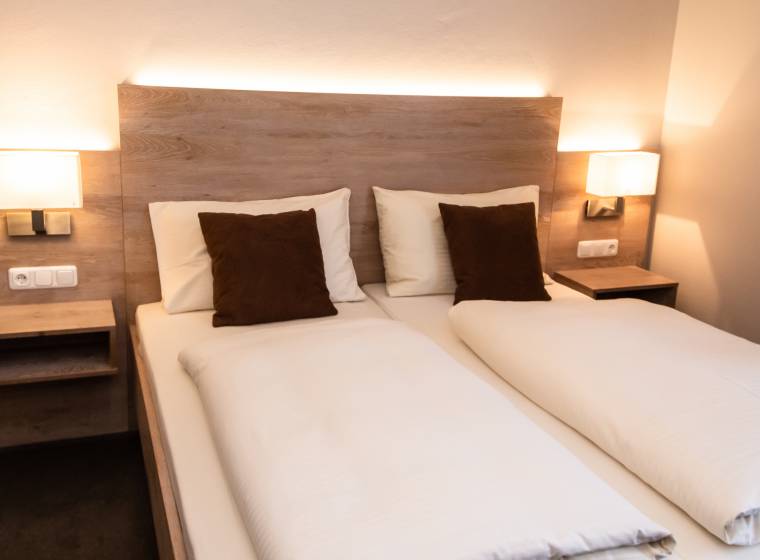 Doppelbett Doppelzimmer Hotel Lutter in München